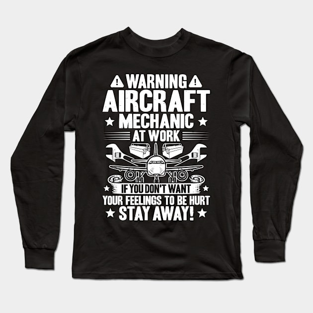 Aircraft Mechanic Aviation Maintenance Technician Long Sleeve T-Shirt by Krautshirts